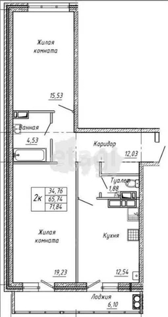 
   Продам 2-комнатную, 71.9 м², Тюльпановая ул, 10/4

. Фото 25.