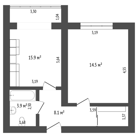 
   Продам 1-комнатную, 44.3 м², Гражданская ул, 1/2

. Фото 8.