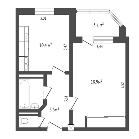 
   Продам 1-комнатную, 28.6 м², Октябрьская ул, 202

. Фото 8.