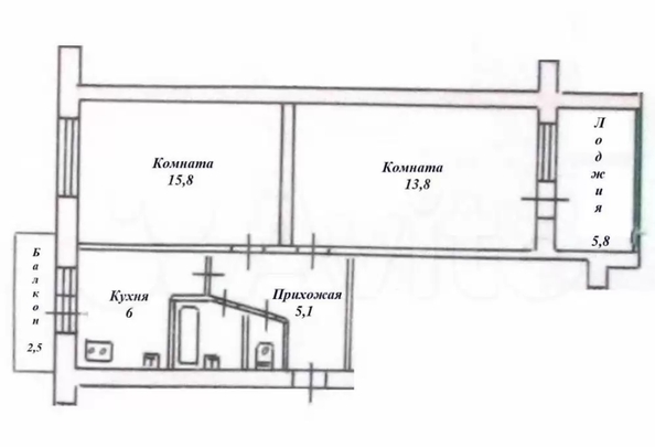 
  Продается 2-комн. квартира 50 м². Фото 1.
