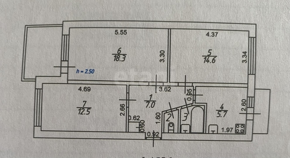 
  Продается 3-комн. квартира 62 м². Фото 12.