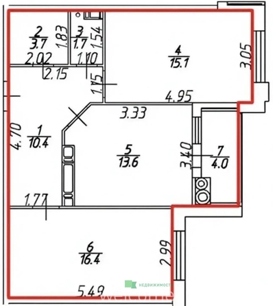 
  Продается 2-комн. квартира 64.8 м². Фото 4.