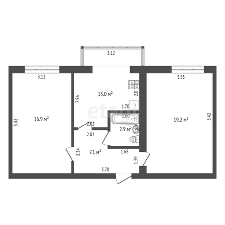 
   Продам 2-комнатную, 59 м², Никонова ул, 48/1

. Фото 24.