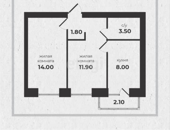 
   Продам 1-комнатную, 40 м², Ишкова ул, 71/1

. Фото 10.