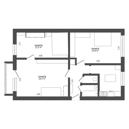 
   Продам 3-комнатную, 76.5 м², Ленина ул, 482

. Фото 11.