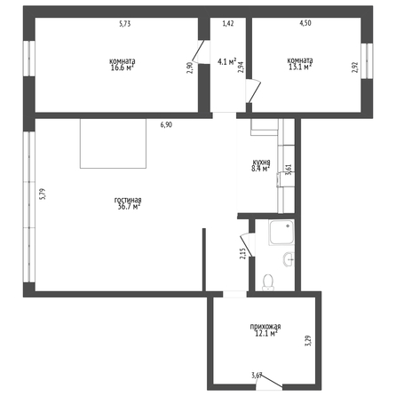 
   Продам 3-комнатную, 130 м², М.Морозова ул, 45

. Фото 6.