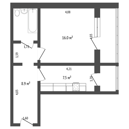 
  Сдам в аренду 1-комнатную квартиру, 36 м², Ставрополь

. Фото 8.