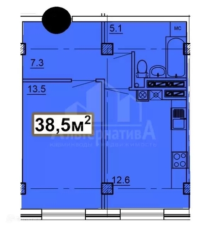 
  Продается 1-комн. квартира 38.5 м². Фото 1.