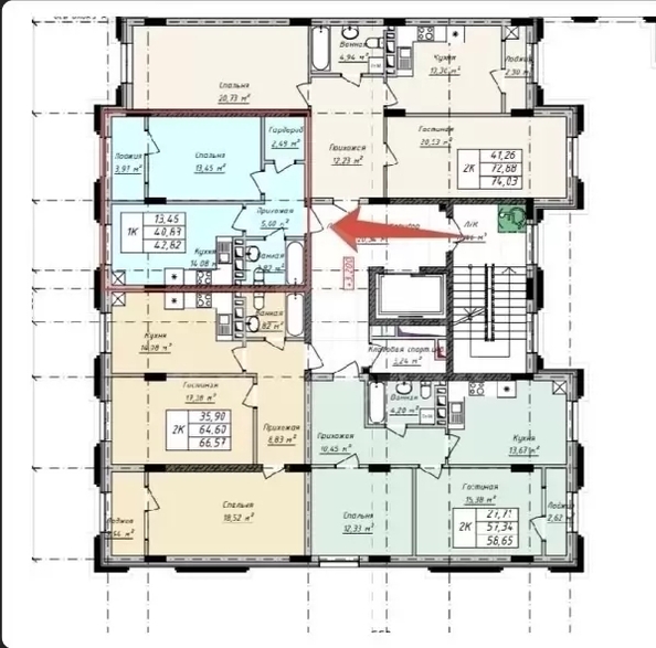 
  Продается 1-комн. квартира 42.62 м². Фото 4.