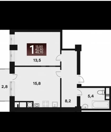 
  Продается 1-комн. квартира 45.7 м². Фото 3.