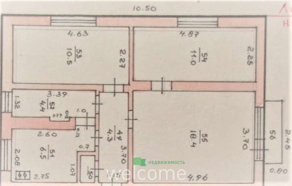 
  Продается 3-комн. квартира 56.3 м². Фото 11.