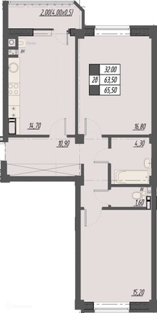
  Продается 2-комн. квартира 65.5 м², в ЖК Курортный, этап 1, корпус 3. Фото 16.