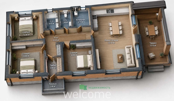 
  Продается дом 107 м², в КП Адмирал. Фото 24.