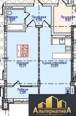 
  Продается 1-комн. квартира, 55.94 м², Виноградная ул
. Фото 4.