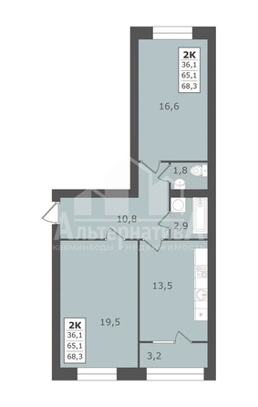 
  Продается 2-комн. квартира 68.3 м². Фото 1.