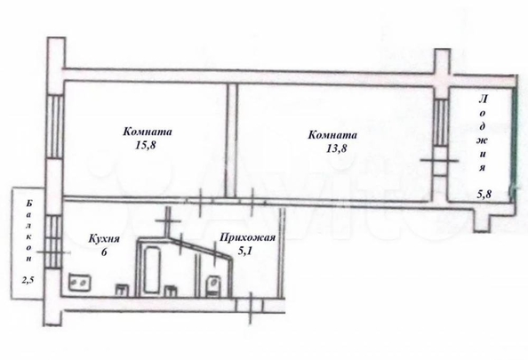 
  Продается 2-комн. квартира, 52.3 м², Крупской ул
. Фото 2.
