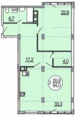 
  Продается 2-комн. квартира, 84.9 м², Замковая ул
. Фото 2.