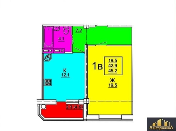 
  Продается 1-комн. квартира 45.2 м². Фото 1.