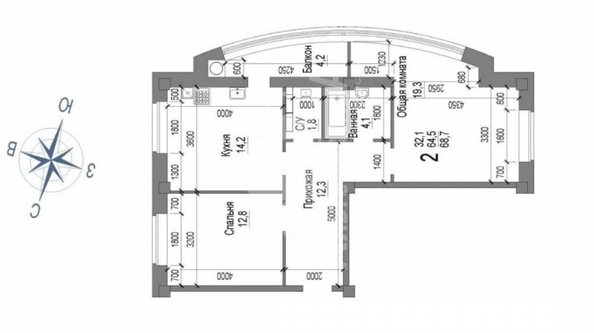 
  Продается 2-комн. квартира 73.9 м². Фото 13.