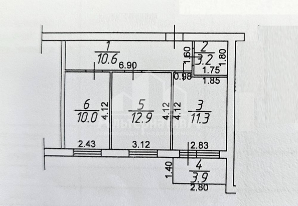 
   Продам 2-комнатную, 48 м², Набережная ул

. Фото 11.