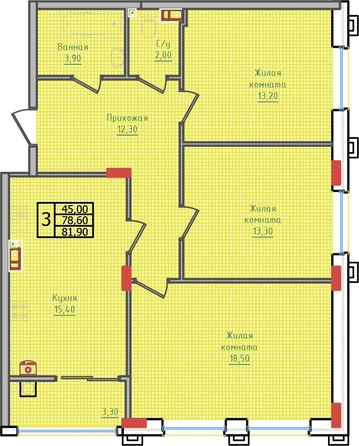 
   Продам 3-комнатную, 81.9 м², Суворов, дом 5

. Фото 2.