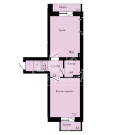 
  Продается 1-комн. квартира 52.2 м². Фото 15.