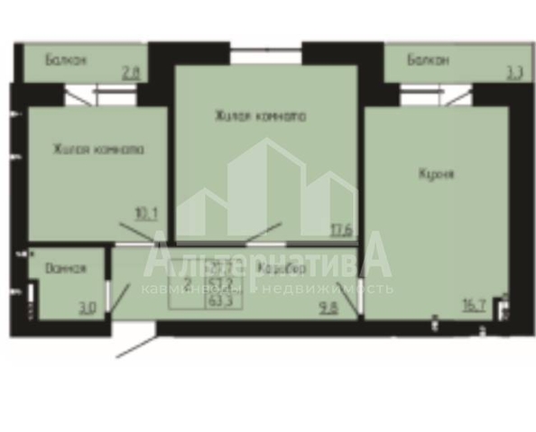 
  Продается 2-комн. квартира 61.3 м². Фото 2.