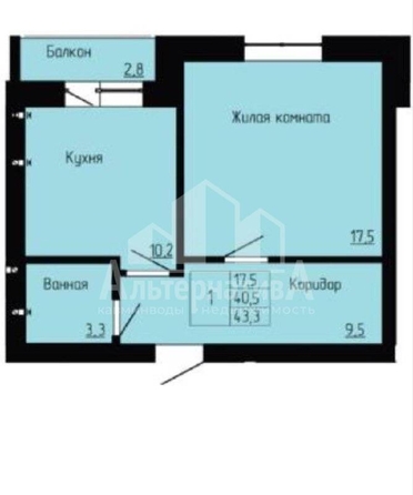 
  Продается 1-комн. квартира 43.3 м². Фото 2.