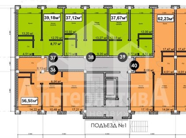 
  Продается 1-комн. квартира, 37.12 м², Благодатная ул
. Фото 6.