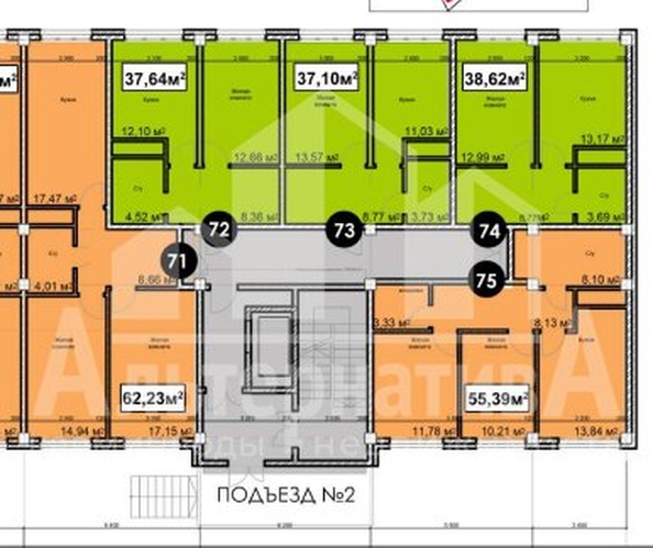 
   Продам 1-комнатную, 37.1 м², Благодатная ул

. Фото 6.