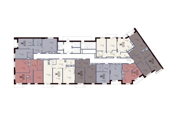 
  Продается 3-комн. квартира 67.58 м², в ЖК Академия, 1 этап. Фото 2.