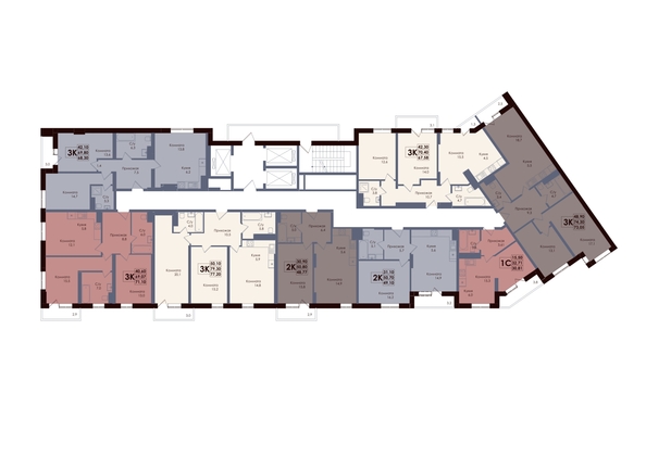 
  Продается 3-комн. квартира 68.3 м², в ЖК Академия, 1 этап. Фото 2.
