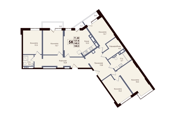 
  Продается 4-комн. квартира 139.7 м², в ЖК Академия, 1 этап. Фото 1.