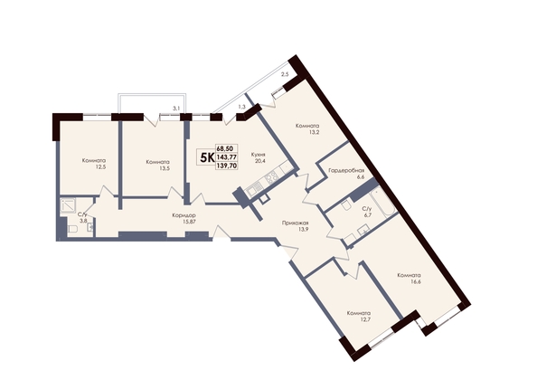 
  Продается 4-комн. квартира 139.7 м², в ЖК Академия, 1 этап. Фото 2.