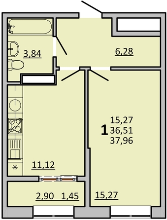 
  Продается 1-комн. квартира 37.85 м², в ЖК Фрейм, 11Б. Фото 1.
