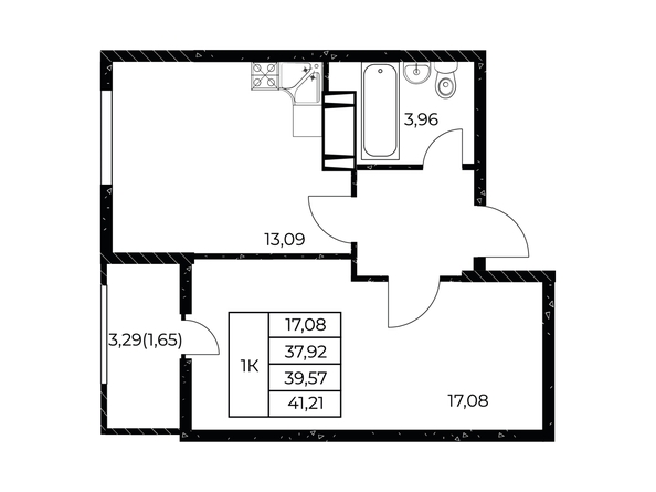 
  Продается 1-комн. квартира 41.21 м², в ЖК Звезда Столицы 2. Фото 1.