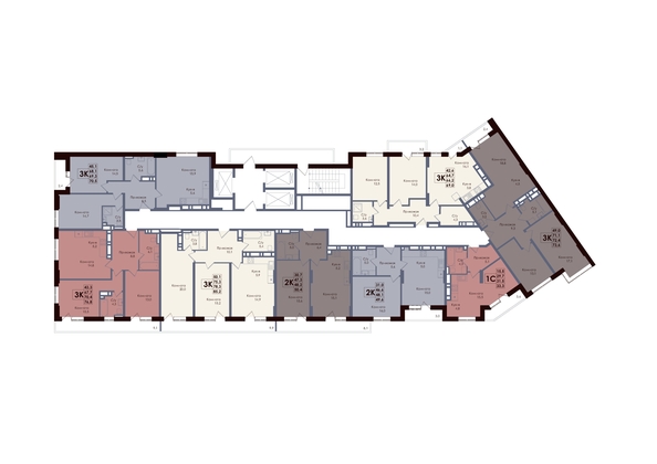 
  Продается 3-комн. квартира 71.86 м², в ЖК Академия, 1 этап. Фото 2.