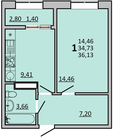 
  Продается 1-комн. квартира 35.8 м², в ЖК Фрейм, 11Б. Фото 1.