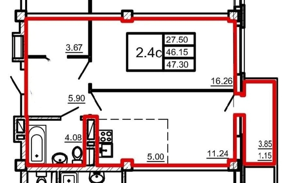 
  Продается 2-комн. квартира 48 м². Фото 25.