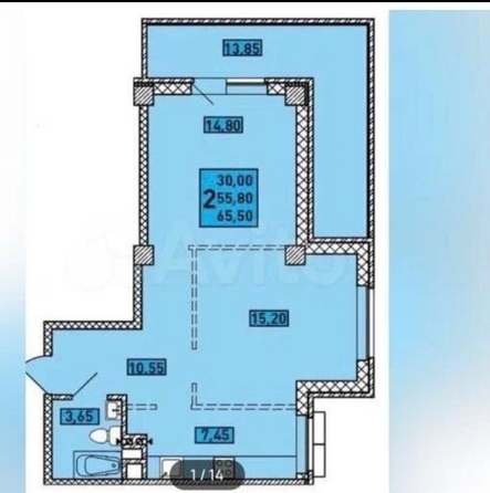 
  Продается 2-комн. квартира 66 м². Фото 16.