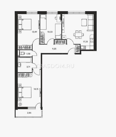 
  Продается 3-комн. квартира 75 м², в ЖК Гринсайд, 3.1-3.4. Фото 19.