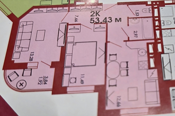 
  Продается 2-комн. квартира 53 м². Фото 31.