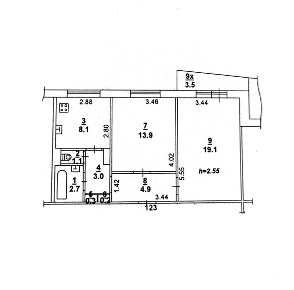 
  Продается 2-комн. квартира 53.3 м². Фото 19.