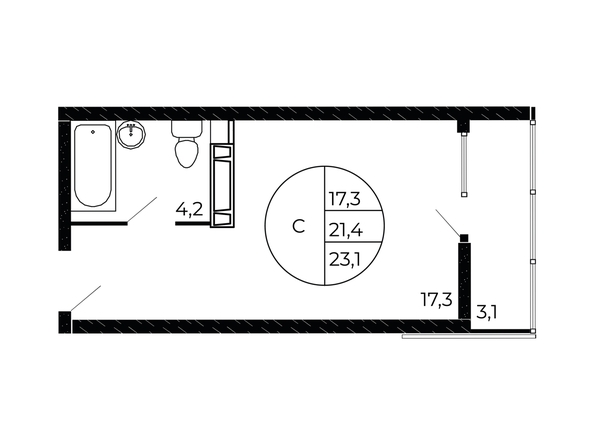 
  Продается студия 22.5 м². Фото 1.