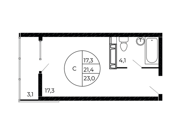 
  Продается студия 22.5 м². Фото 2.
