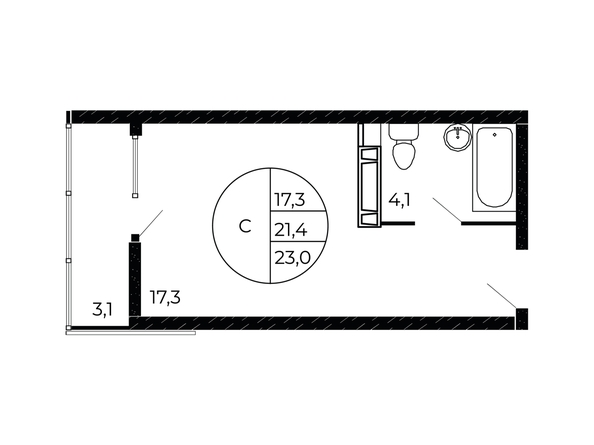 
  Продается студия 22.45 м². Фото 1.