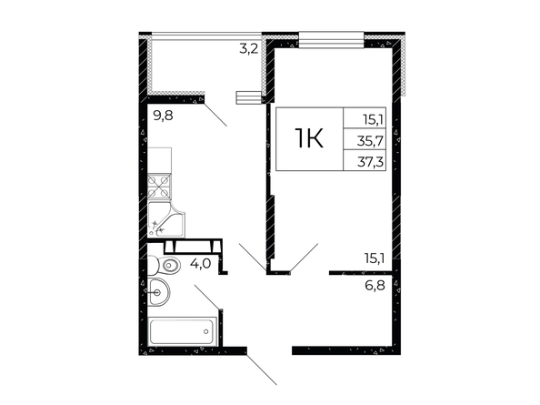 
  Продается 1-комн. квартира 37.35 м². Фото 1.