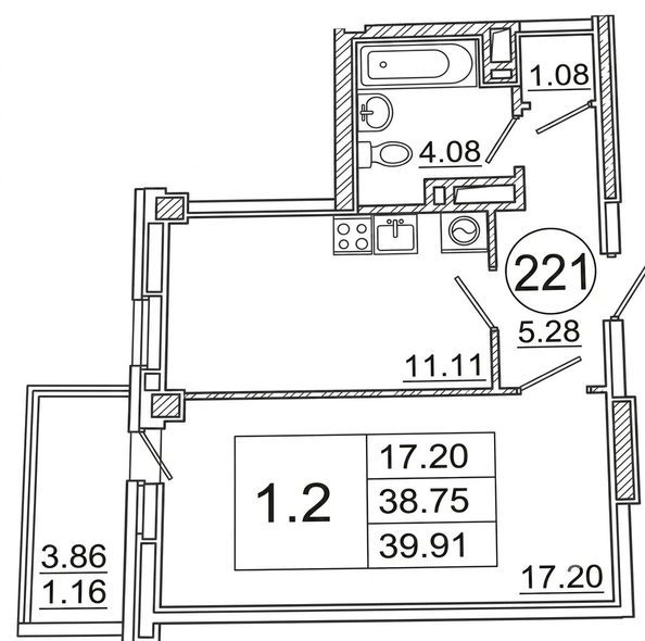 
  Продается 1-комн. квартира 41 м². Фото 10.