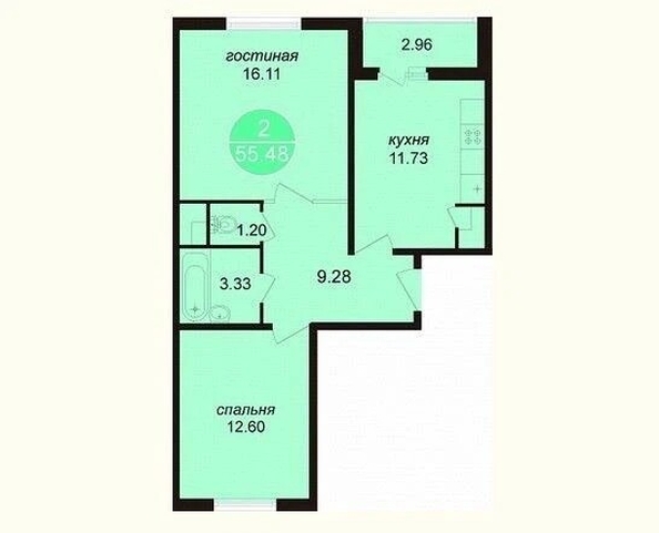 
  Продается 2-комн. квартира 54 м². Фото 9.