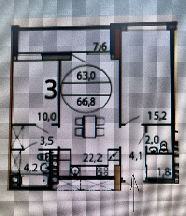 
  Продается 3-комн. квартира 66 м². Фото 11.